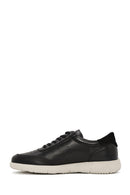 Erkek Siyah Bağcıklı Deri Casual Sneaker | Derimod Erkek Siyah Bağcıklı Deri Casual Sneaker | Derimod