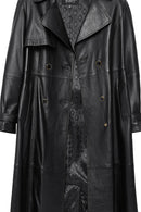 Jenny -X Women's Black Belt Detailed Leather Trench Coat | Derimod Jenny -X Women's Black Belt Detailed Leather Trench Coat | Derimod