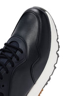 Erkek Lacivert Bağcıklı Deri Casual Sneaker | Derimod Erkek Lacivert Bağcıklı Deri Casual Sneaker | Derimod