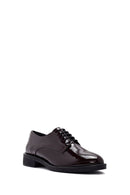 Women's Burgundy Lace-Up Patent Leather Masculine Shoes | Derimod Women's Burgundy Lace-Up Patent Leather Masculine Shoes | Derimod