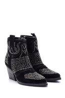 Women's Studded Suede Leather Boots | Derimod Women's Studded Suede Leather Boots | Derimod