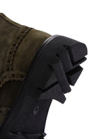 Men's Khaki Suede Leather Zippered Boots | Derimod Men's Khaki Suede Leather Zippered Boots | Derimod