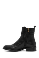 Women's Black Zippered Leather Boots | Derimod Women's Black Zippered Leather Boots | Derimod