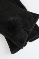 Women's Black Suede Leather Gloves | Derimod Women's Black Suede Leather Gloves | Derimod