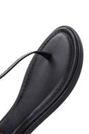Women's Black Ankle Strap Flip-Flop Patent Leather Sandals | Derimod Women's Black Ankle Strap Flip-Flop Patent Leather Sandals | Derimod