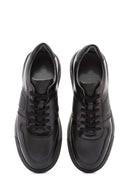 Erkek Siyah Bağcıklı Deri Casual Sneaker | Derimod Erkek Siyah Bağcıklı Deri Casual Sneaker | Derimod