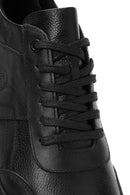 Erkek Siyah Bağcıklı Deri Sneaker | Derimod Erkek Siyah Bağcıklı Deri Sneaker | Derimod
