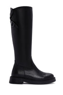 Women's Black Zippered Leather Boots | Derimod Women's Black Zippered Leather Boots | Derimod