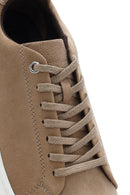 Men's Beige Lace-Up Nubuck Leather Sneaker | Derimod Men's Beige Lace-Up Nubuck Leather Sneaker | Derimod