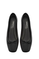 Derimod Flex Women's Black Bowknot Leather Ballerinas | Derimod Derimod Flex Women's Black Bowknot Leather Ballerinas | Derimod