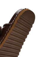 Women's Brown Strappy Slippers | Derimod Women's Brown Strappy Slippers | Derimod
