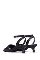 Women's Black Leather Low Heel Sandals | Derimod Women's Black Leather Low Heel Sandals | Derimod