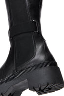 Women's Black Leather Buckle Boots | Derimod Women's Black Leather Buckle Boots | Derimod
