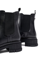 Woman Black Thick Sole Leather Chelsea Boots | Derimod Woman Black Thick Sole Leather Chelsea Boots | Derimod