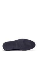 Erkek Lacivert Deri Baskılı Casual Loafer | Derimod Erkek Lacivert Deri Baskılı Casual Loafer | Derimod