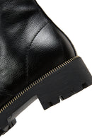 Women's Black Leather Zippered Boots | Derimod Women's Black Leather Zippered Boots | Derimod