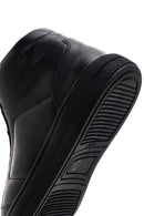 Men's Black Leather High Top Sneaker | Derimod Men's Black Leather High Top Sneaker | Derimod