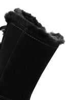 Women's Black Zippered Suede Boots | Derimod Women's Black Zippered Suede Boots | Derimod