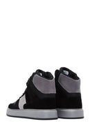 Men's Black Leather High Top Sneaker | Derimod Men's Black Leather High Top Sneaker | Derimod