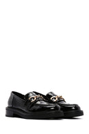 Women's Black Chain Detailed Leather Masculine Loafer | Derimod Women's Black Chain Detailed Leather Masculine Loafer | Derimod