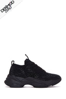 Women's Black Stone Thick Soled Sneaker | Derimod Women's Black Stone Thick Soled Sneaker | Derimod