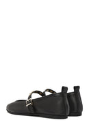 Women's Black Buckle Leather Ballerinas | Derimod Women's Black Buckle Leather Ballerinas | Derimod