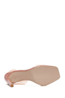 Women's Powder Transparent Heeled Sandals | Derimod Women's Powder Transparent Heeled Sandals | Derimod