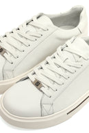 Men's White Lace-Up Thick-Soled Leather Sneaker | Derimod Men's White Lace-Up Thick-Soled Leather Sneaker | Derimod