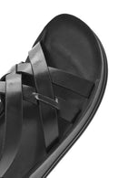 Women's Black Thick-Soled Metallic Sandals | Derimod Women's Black Thick-Soled Metallic Sandals | Derimod