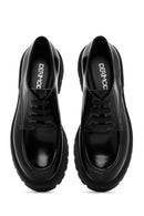Women's Black Thick Soled Lace-Up Leather Casual Shoes | Derimod Women's Black Thick Soled Lace-Up Leather Casual Shoes | Derimod