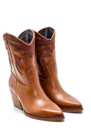 Women's Leather Heeled Cowboy Boots | Derimod Women's Leather Heeled Cowboy Boots | Derimod