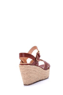 Women's Straw Sole Wedge Heeled Sandals | Derimod Women's Straw Sole Wedge Heeled Sandals | Derimod