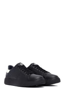 Men's Black Lace-Up Thick-Soled Sneaker | Derimod Men's Black Lace-Up Thick-Soled Sneaker | Derimod