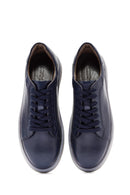 Erkek Lacivert Bağcıklı Deri Sneaker | Derimod Erkek Lacivert Bağcıklı Deri Sneaker | Derimod