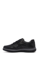 Erkek Siyah Bağcıklı Deri Sneaker | Derimod Erkek Siyah Bağcıklı Deri Sneaker | Derimod