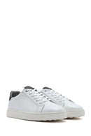 Erkek Beyaz Bağcıklı Deri Sneaker | Derimod Erkek Beyaz Bağcıklı Deri Sneaker | Derimod