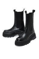 Women's Black Leather Thick Soled Chelsea Boots | Derimod Women's Black Leather Thick Soled Chelsea Boots | Derimod