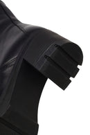 Women's Black Zippered Thick Heeled Leather Boot | Derimod Women's Black Zippered Thick Heeled Leather Boot | Derimod