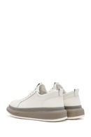 Men's White Thick Sole Lace Up Leather Sneaker | Derimod Men's White Thick Sole Lace Up Leather Sneaker | Derimod