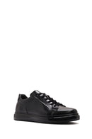 Erkek Siyah Bağcıklı Deri Sneaker | Derimod Erkek Siyah Bağcıklı Deri Sneaker | Derimod