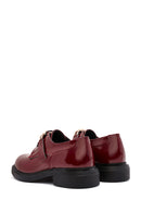 Women's Burgundy Lace-Up Leather Masculine Shoes | Derimod Women's Burgundy Lace-Up Leather Masculine Shoes | Derimod