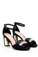 Women's Suede Metal Heel Detailed Shoes | Derimod Women's Suede Metal Heel Detailed Shoes | Derimod