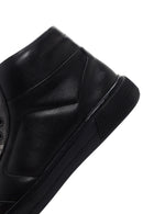 Men's Black Leather High Top Sneaker | Derimod Men's Black Leather High Top Sneaker | Derimod