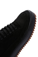 Men's Black Thick Sole Nubuck Leather Casual Sneaker | Derimod Men's Black Thick Sole Nubuck Leather Casual Sneaker | Derimod