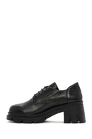 Women's Black Lace-Up Thick Heel Leather Masculine Classic Shoes | Derimod Women's Black Lace-Up Thick Heel Leather Masculine Classic Shoes | Derimod