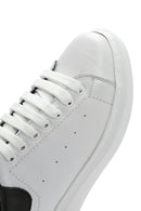 Men's White Lace-up Thick-Sole Leather Sneaker | Derimod Men's White Lace-up Thick-Sole Leather Sneaker | Derimod