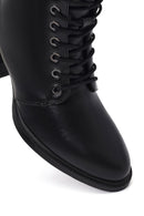 Woman Black Zippered Thick Heel Boots | Derimod Woman Black Zippered Thick Heel Boots | Derimod