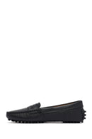 Woman Black Leather Loafers | Derimod Woman Black Leather Loafers | Derimod