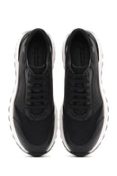Erkek Siyah Bağcıklı Kalın Tabanlı Deri Sneaker | Derimod Erkek Siyah Bağcıklı Kalın Tabanlı Deri Sneaker | Derimod