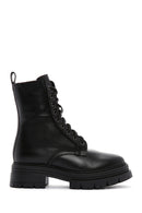 Women's Black Thick Soled Leather Boots | Derimod Women's Black Thick Soled Leather Boots | Derimod